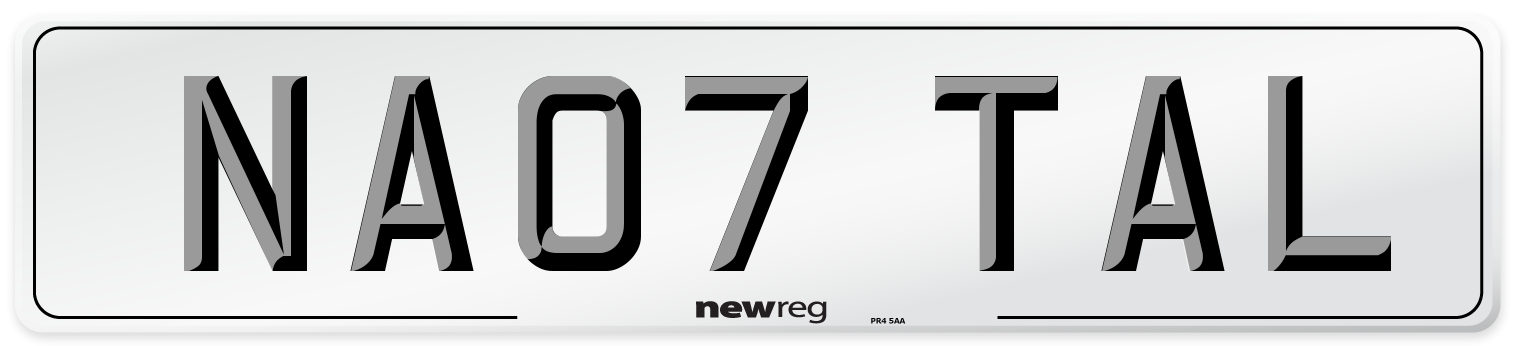NA07 TAL Number Plate from New Reg